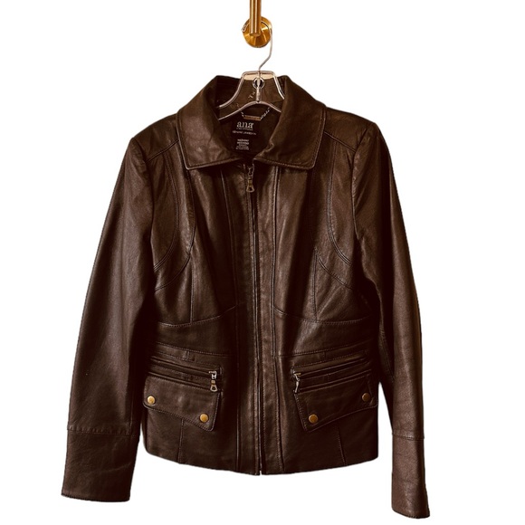 Brown Genuine Lambskin Leather a.n.a Jacket Size M - Picture 3 of 8